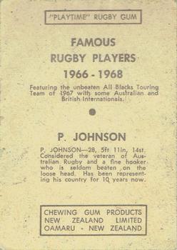 1968 Playtime Rugby Gum Famous Rugby Players - Blue #35 Peter Johnson Back